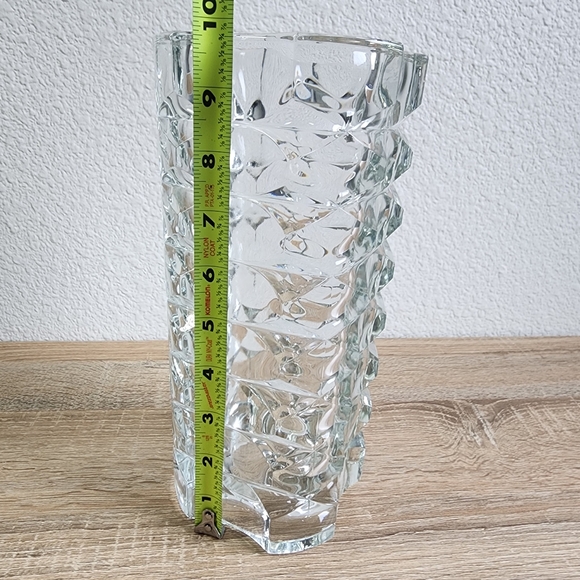 70s VINTAGE FRENCH J G DURLAND WINDSOR Geometric Luminarc Crystal Glass Vase - Picture 5 of 9